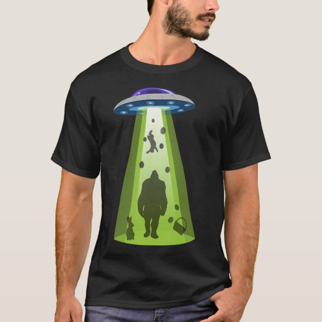 Påskhare Bigfoot Påsk Day Abduction T Shirt (Framsida)