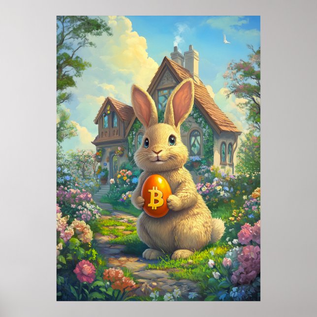 Påskhare Bitcoin Rabbit Hål Poster (Framsidan)