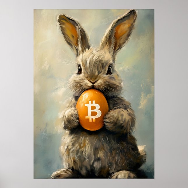 Påskhare Bitmyntkanin hål Poster (Framsidan)
