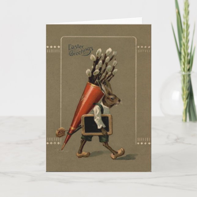 Påskhare blomma helgkort (Framsida)