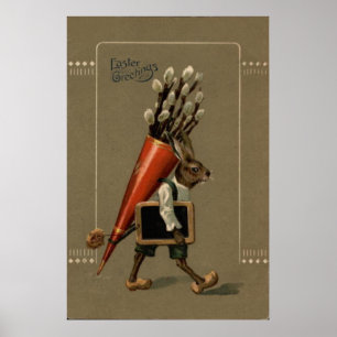 Påskhare blomma poster