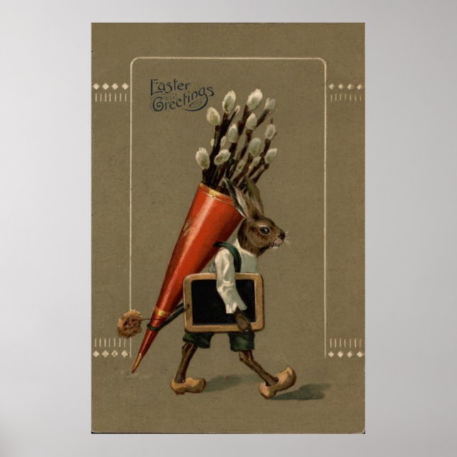 Påskhare blomma poster (Framsidan)