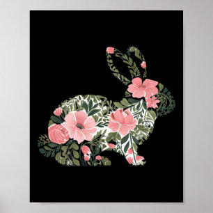 Påskhare Blommigt Rabbit Cute Bunny Kvinnor Poster