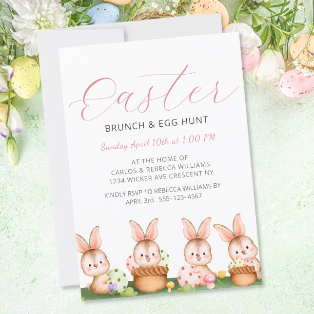 Påskhare Brunch Egg Hunt Inbjudningar (Skapare uppladdad)