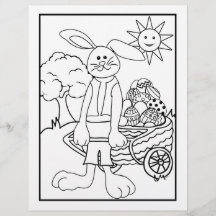 Påskhare Cart of Eggs Färg Page