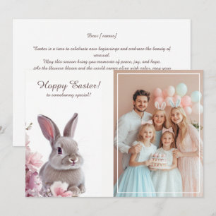 Påskhare Charm med foto Julkort