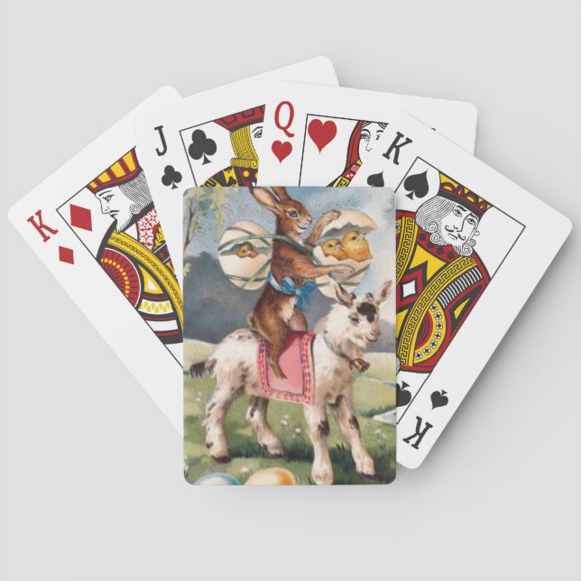 Påskhare Chick Färgad Målart Äggget Spelkort (Baksidan)