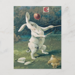 Påskhare Chick Spela Lily Helg Vykort
