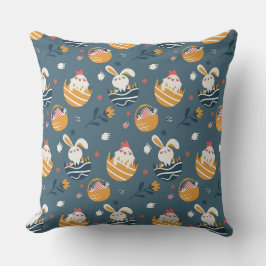 Påskhare, Chickar, ägg och Basket Kudde