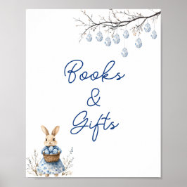Påskhare Chinoiserie Baby Shower Bokar & Gifts Poster