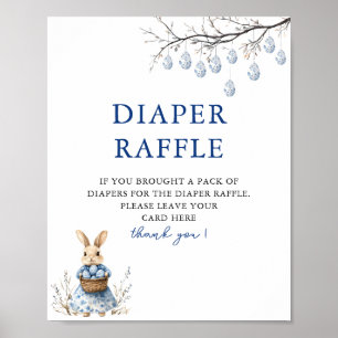 Påskhare Chinoiserie Baby Shower Raffle Poster