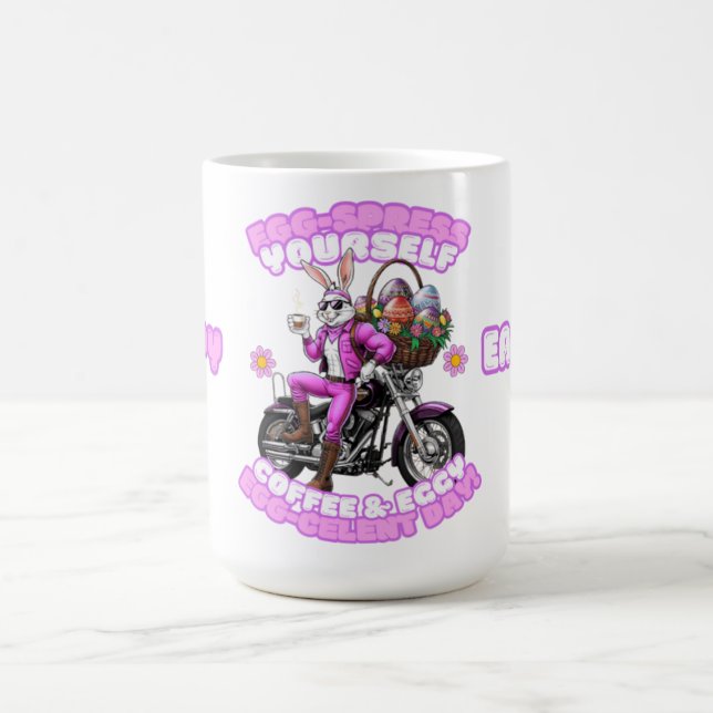 Påskhare Coffee Biker Mugg - Eggspress Yourown (Center)