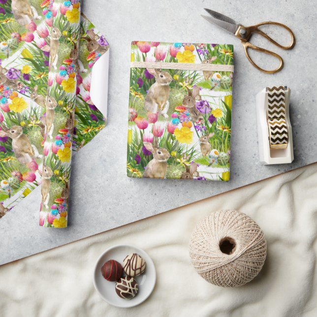 Påskhare Collage Craft/Gift Wrapping Papper Presentpapper (Hantverk)