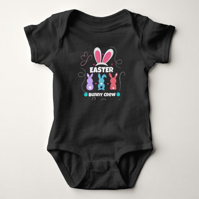 Påskhare Crew - Baby Bodydress Cute Vår Outf T Shirt (Framsida)
