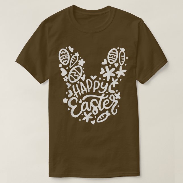 Påskhare Cute Påskägg Hunter Ansikte Bun T Shirt (Design framsida)