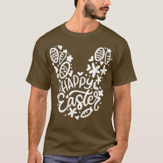Påskhare Cute Påskägg Hunter Ansikte Bun T Shirt