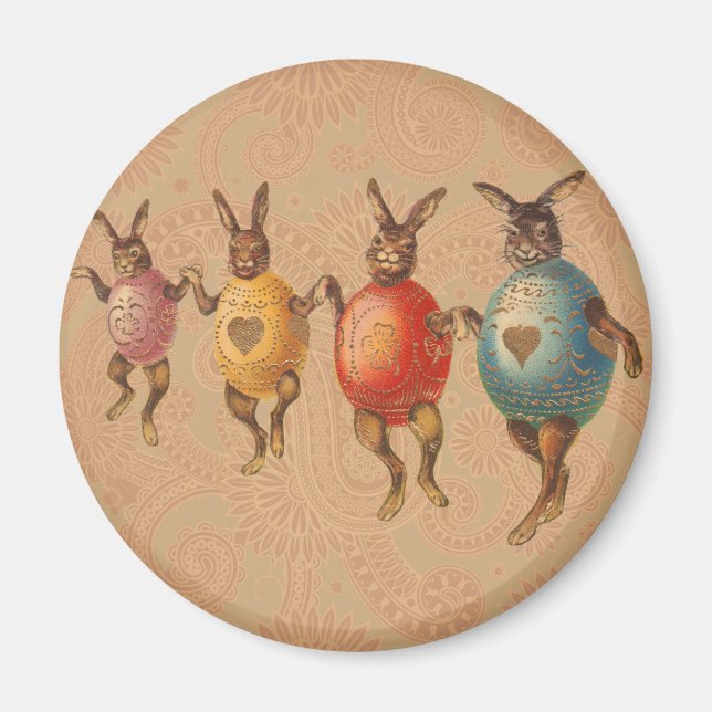 Påskhare Dancing Eggs Magnet (Framsidan)