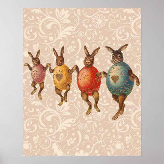 Påskhare Dancing Eggs Poster (Framsidan)