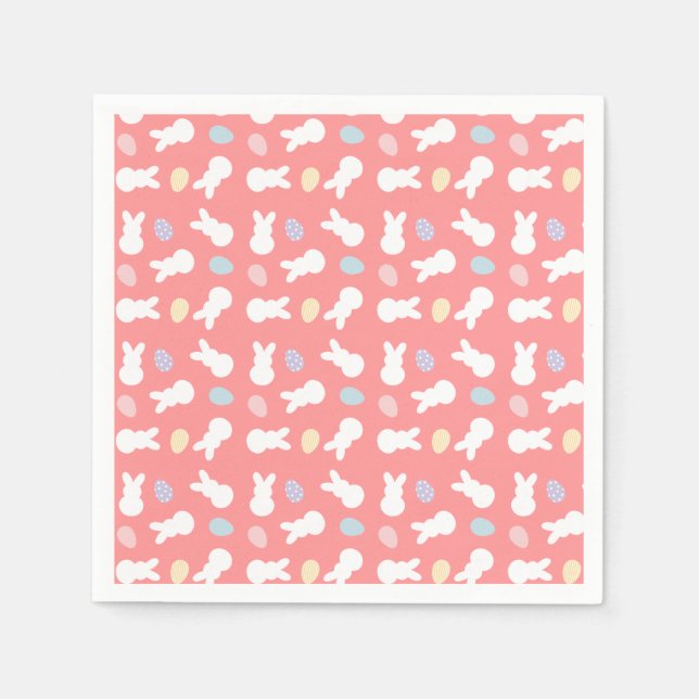 Påskhare Decorated Egg Mönster Pappersservett (Framsidan)