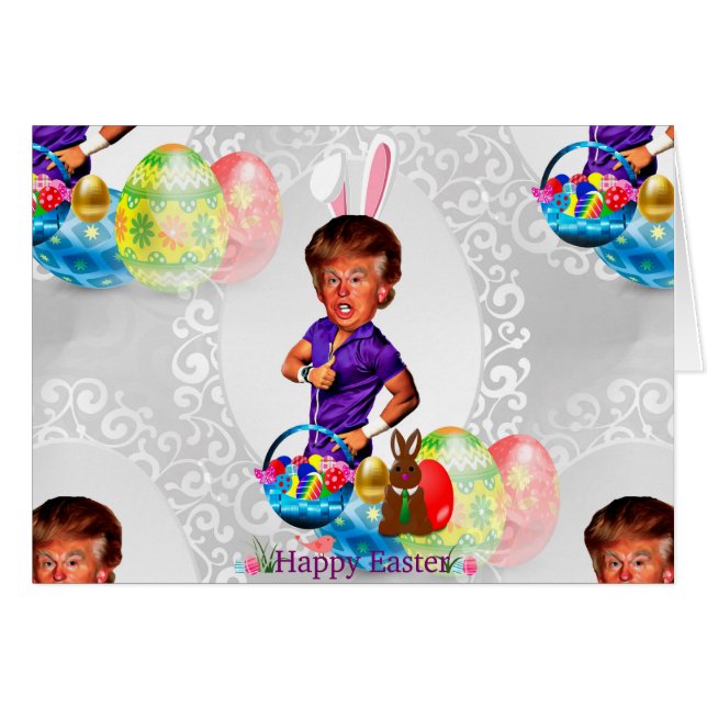 påskhare donald-trump hälsningskort (Framsidan Horizontal)