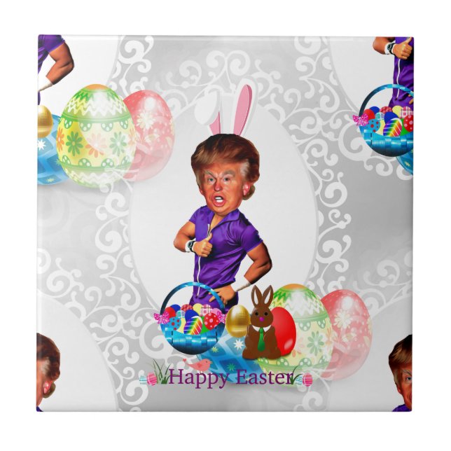 påskhare donald-trump kakelplatta (Framsidan)