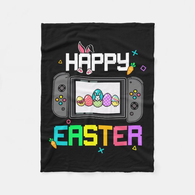 Påskhare Egg Hunt Gamer Kids Boys Manar Video G Fleecefilt (Framsidan)