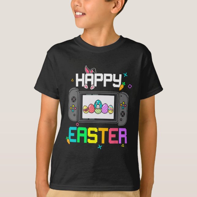 Påskhare Egg Hunt Gamer Kids Boys Manar Video G T Shirt (Framsida)