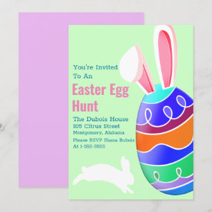 Påskhare Egg Hunt Inbjudningar