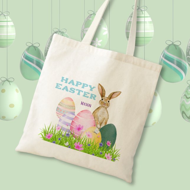 Påskhare Egg Hunt Kids Påsk Tote Bag Tygkasse (Easter Bunny Egg Hunt Kids Easter Tote Bag
)