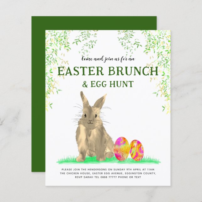 Påskhare Egg Hunt och Brunch (Fram/baksida)