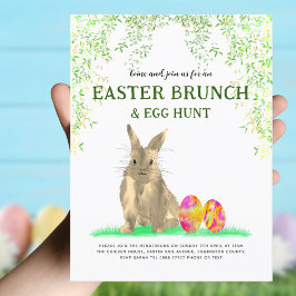 Påskhare Egg Hunt och Brunch budget Inbjudan Vykort