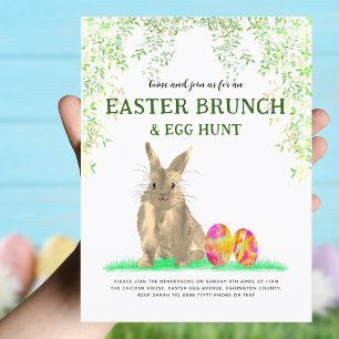 Påskhare Egg Hunt och Brunch budget Inbjudan Vykort