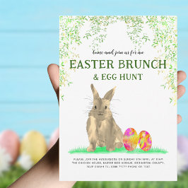 Påskhare Egg Hunt och Brunch Inbjudningar