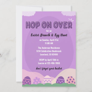 Påskhare Egg Hunt och Söndag Brunch Inbjudningar