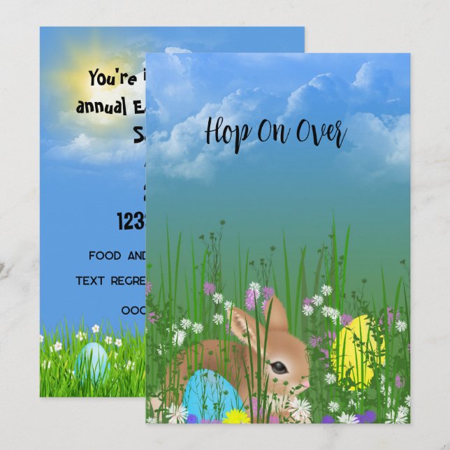 Påskhare Egg Hunt Party (Fram/baksida)