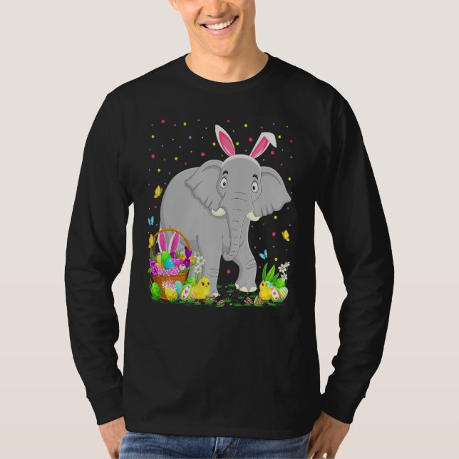 Påskhare Egg Hunting Indian Elephant Påsk Su T Shirt (Framsida)