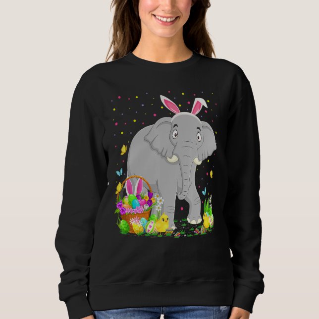 Påskhare Egg Hunting Indian Elephant Påsk Su T Shirt (Framsida)
