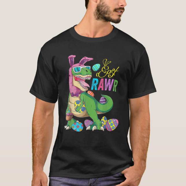 Påskhare Egg Kids Costume Eastrawr T Rex Dinos Shirt (Framsida)