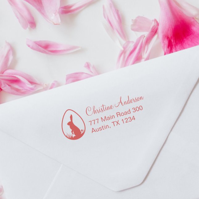 Påskhare Egg Returadress Rubber Frimärke Stämpel (Skapare uppladdad)