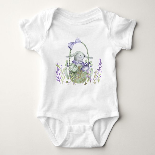 Påskhare, Eggs Basket Lavender T Shirt (Framsida)