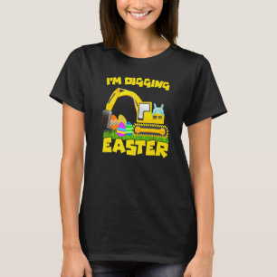 Påskhare Eggs Grävande traktorschaktschaktkyckling T Shirt