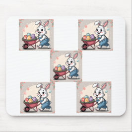 Påskhare Eggs och hjulbarrow Musmatta