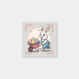 Påskhare Eggs och hjulbarrow Post-it Block