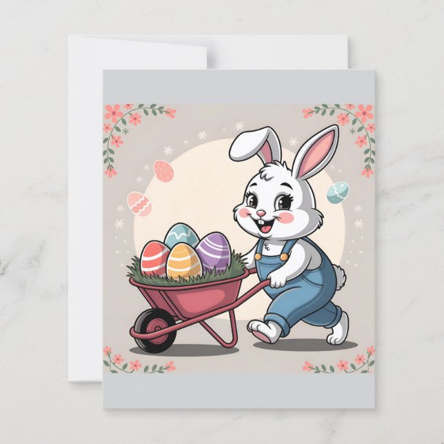 Påskhare Eggs och hjulbarrow Stationery (Framsida)