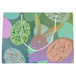 Påskhare Eggs på Blue Grönt Large Gift Bag