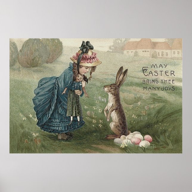 "påskhare" "färgad ägg", dockslandskap poster (Framsidan)