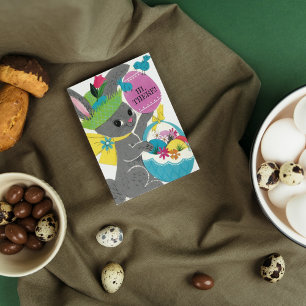 Påskhare för att lägga till  för Retro-vintage Helgkort