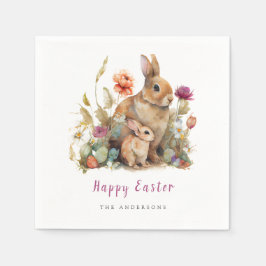 Påskhare för blommigt pappersservett