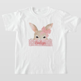 Påskhare för Rosa av flickors vattenfärg T Shirt