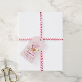 påskhare för rosa i trädgård presentetikett